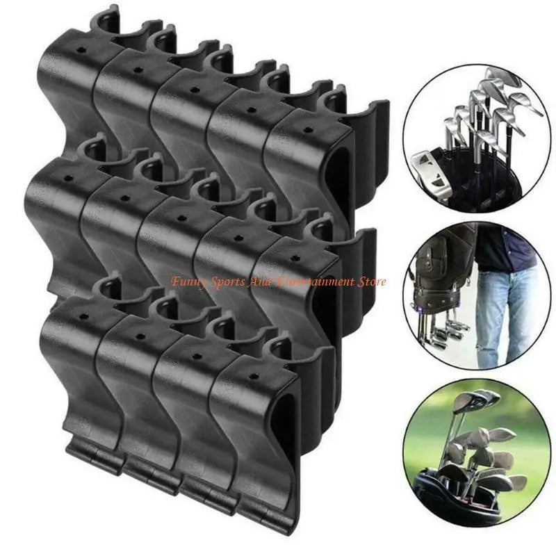 C4DE 14Pcs Golf Club Bag Clips On Putter Clamp Holder Black Putting Clip